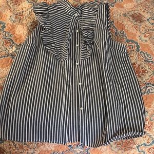 Striped Sleeveless Blouse